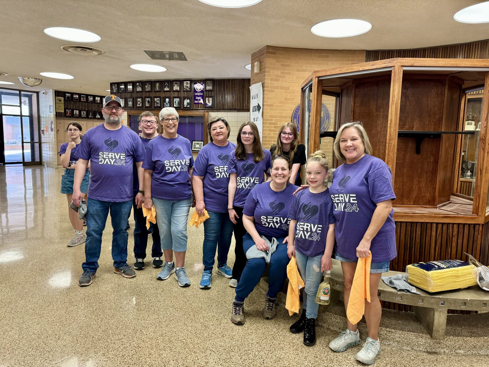 A group poses for a photo