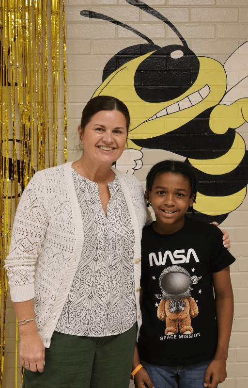 LVMHS Lookout Valley Middle High Principal McBryer with student