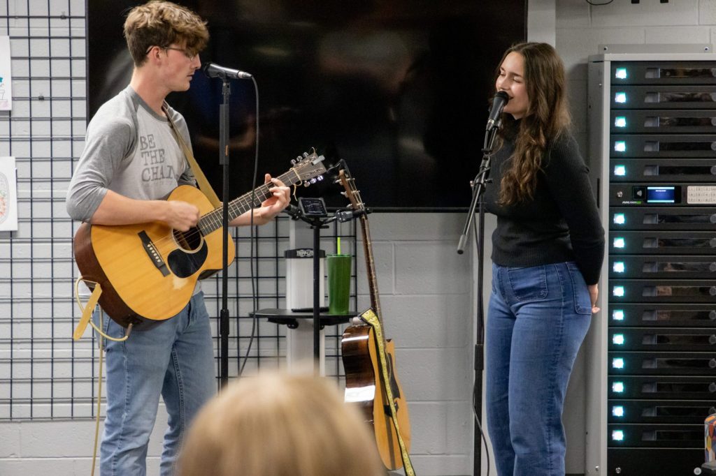 RBHS Mental Health Awareness Week-4 Be The Change singers at Red Bank High
