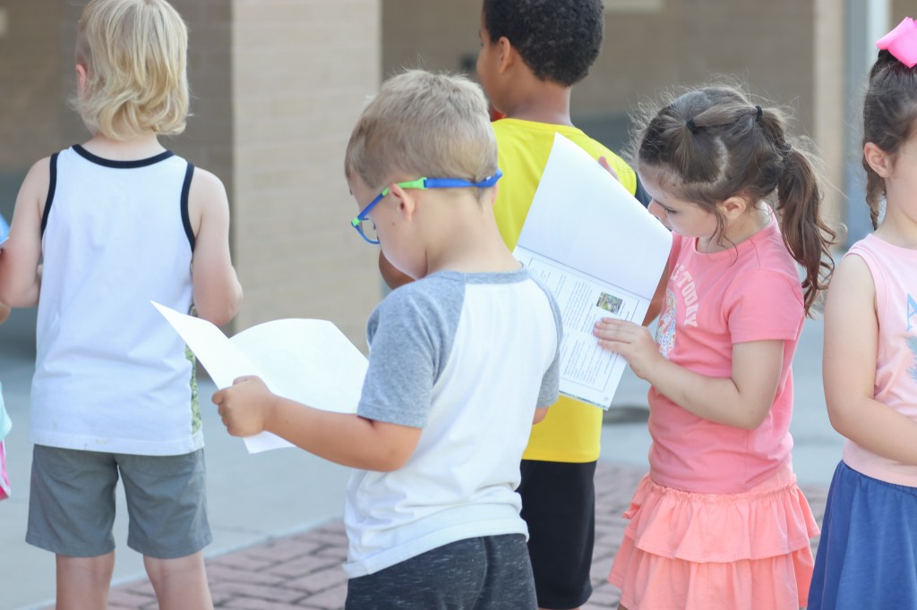 student reading book