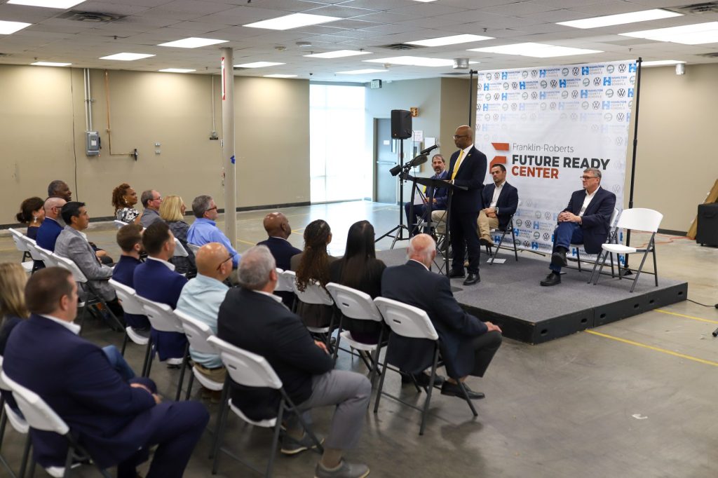 Franklin-29 A man speaks at a podium