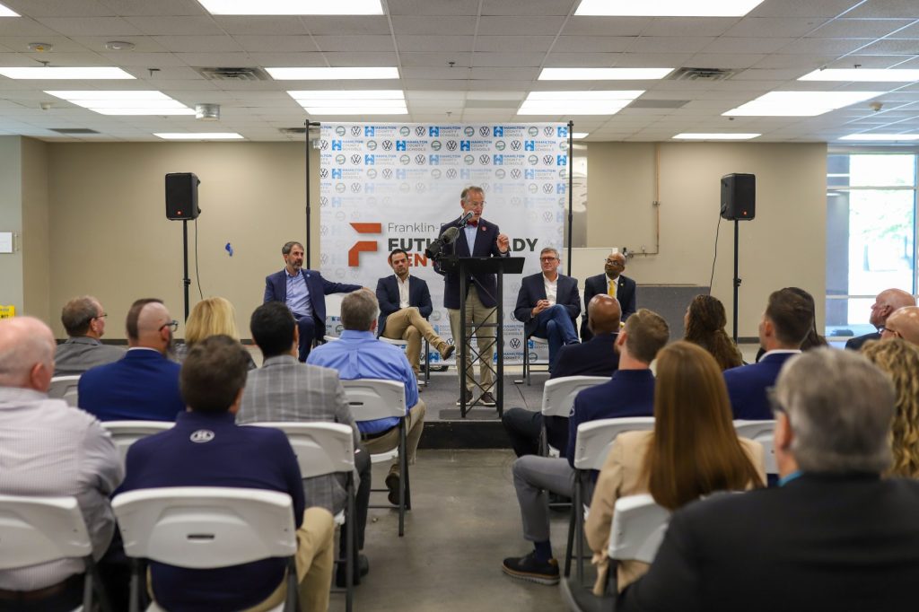 Franklin-31 A man speaks at a podium
