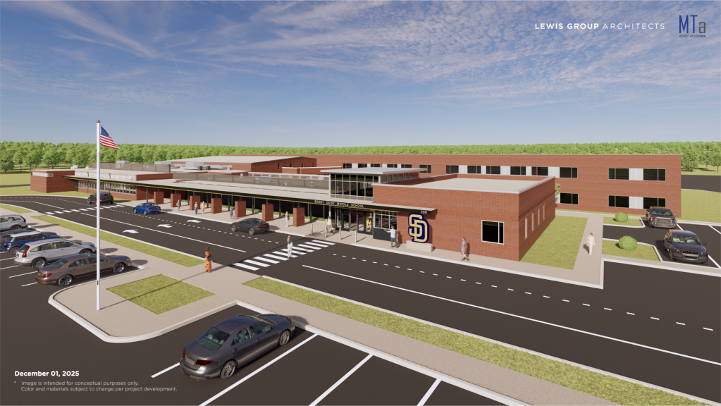 Building Rendering A rendering of Soddy Daisy Middle School is seen