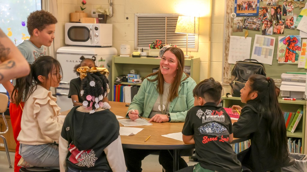 teacher with student